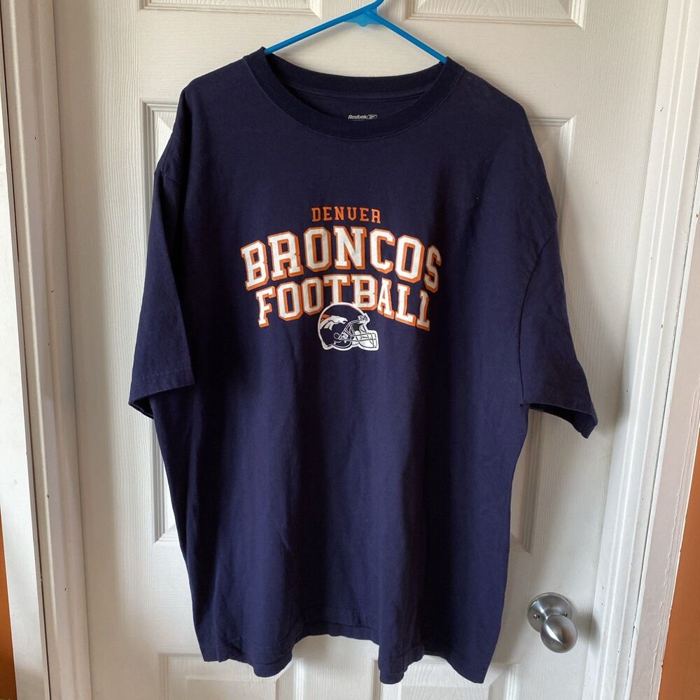 Denver Broncos T Shirt Men’s Size 2XL Reebok Graphic Print Crew Neck  Y2K